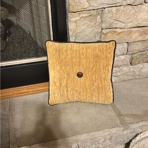 Cozy Tan Accent Pillow with Button Detail